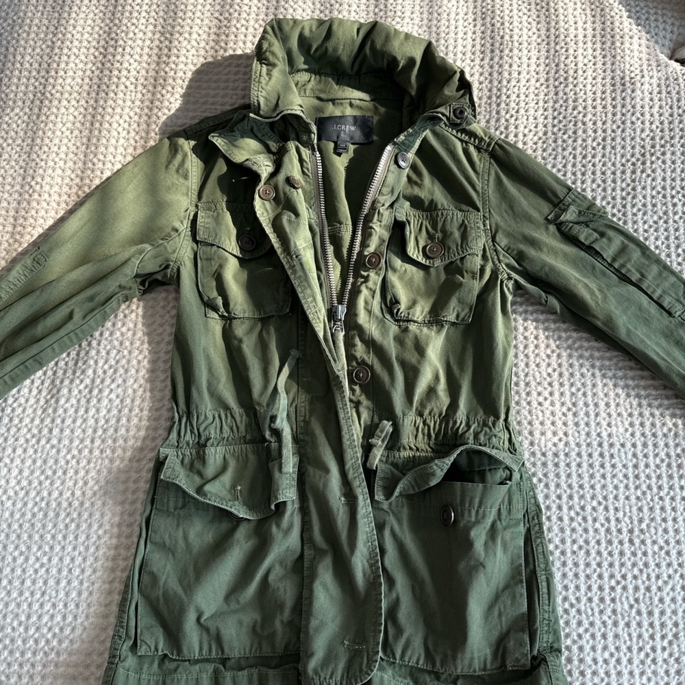 J. Crew Olive Hooded Jacket